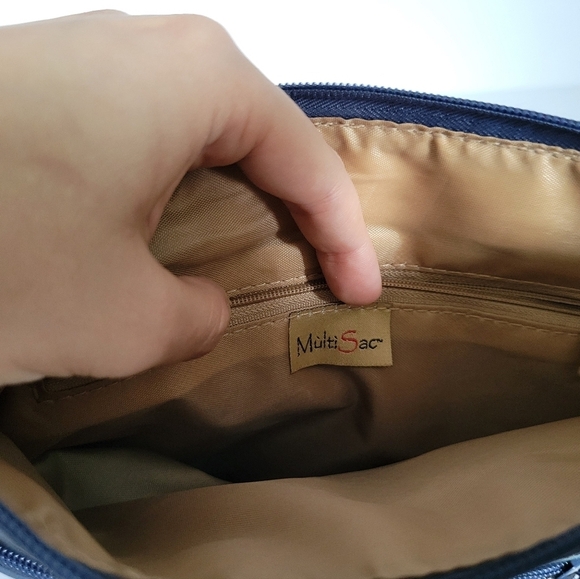 MultiSac Dark Blue Man Made Materials Multipocket Crossbody Purse - Picture 12 of 16